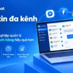 Ảnh bìa Sơ đồ Facebook, Zalo, WhatsApp, Telegram, TikTok và website được kết nối vào một hệ thống nhắn tin đa kênh