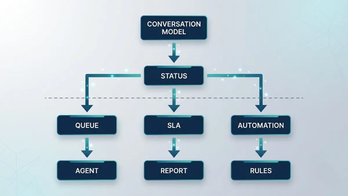 Sơ đồ Conversation Status làm nền tảng cho Inbox, SLA và Automation
