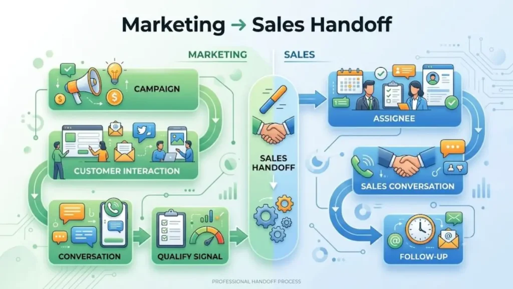 Sơ đồ bàn giao từ Marketing sang Sales trong hệ thống Omnichannel